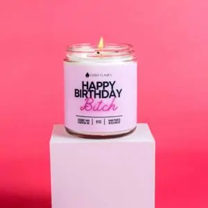Bougie cire de coco, happy birthday bitch